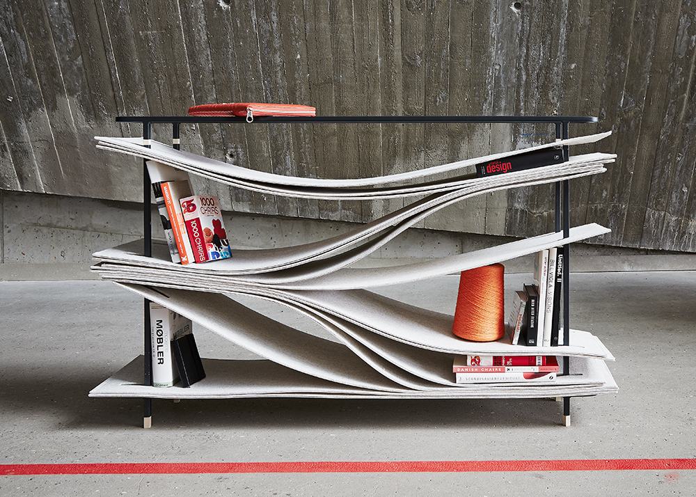 Studio FEM's Playful Wave Shelving Changes Shape Adapting to the