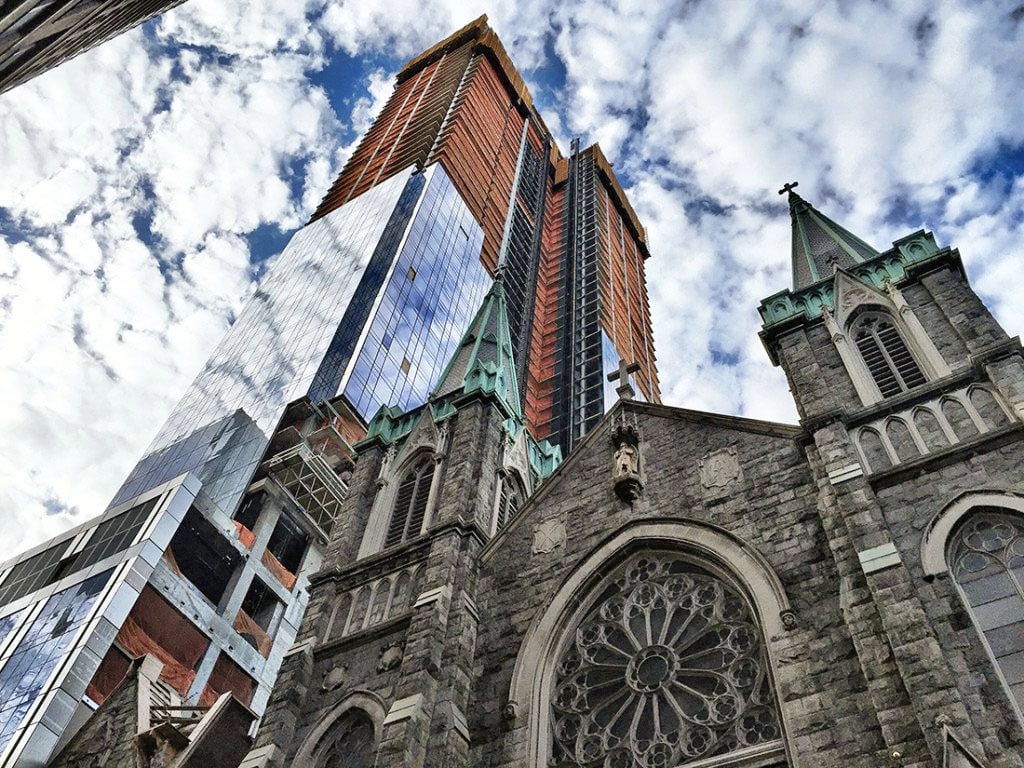 extell s church encroaching 10th avenue tower tops out new interior