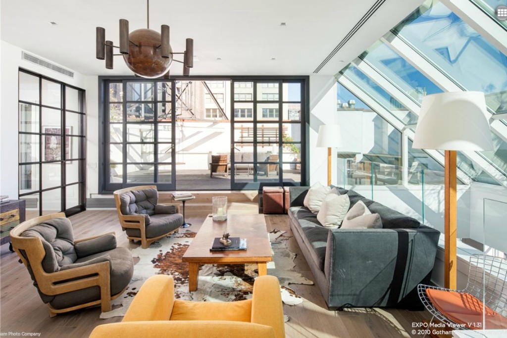 Image showcasing Insane Skylights at this $18 Million Tribeca Penthouse Loft