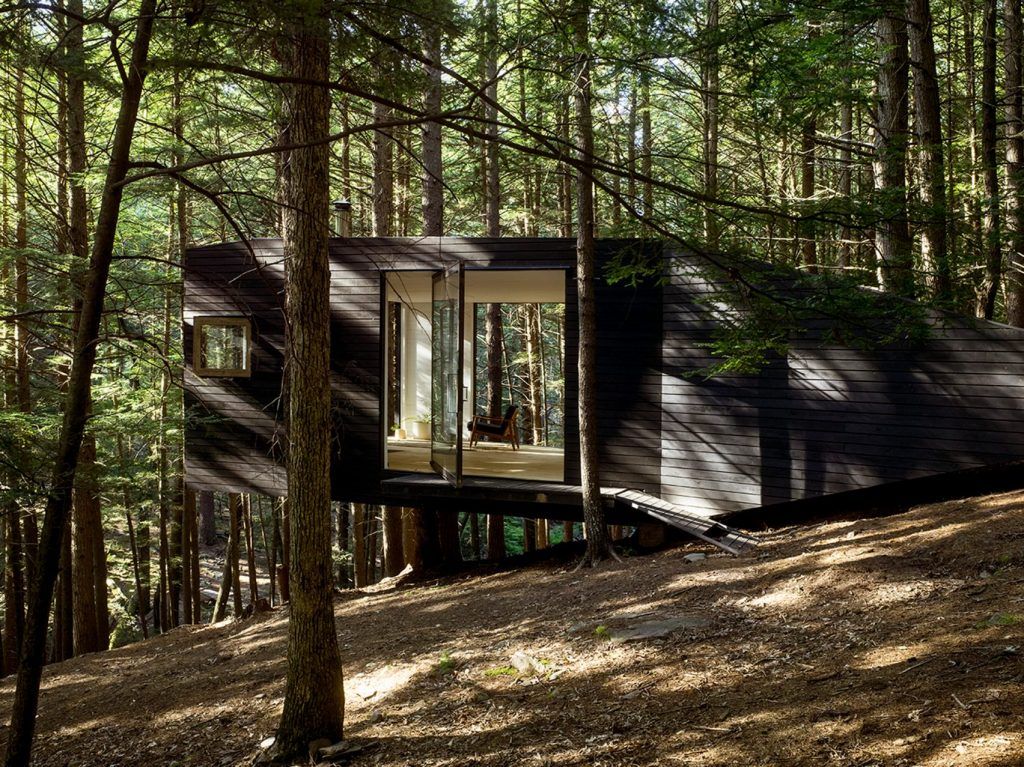 Half-Tree House, barryville, upstate, cabin, tree house, JacobsChang