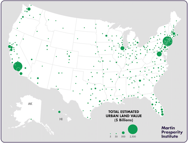 Study Shows Huge Disparity In U S Urban Land Value With Nyc Making Up 10 6sqft