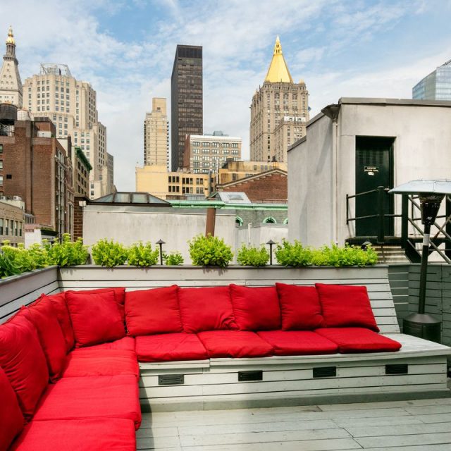 The private terrace at this $850,000 Kips Bay duplex is dinner party-ready