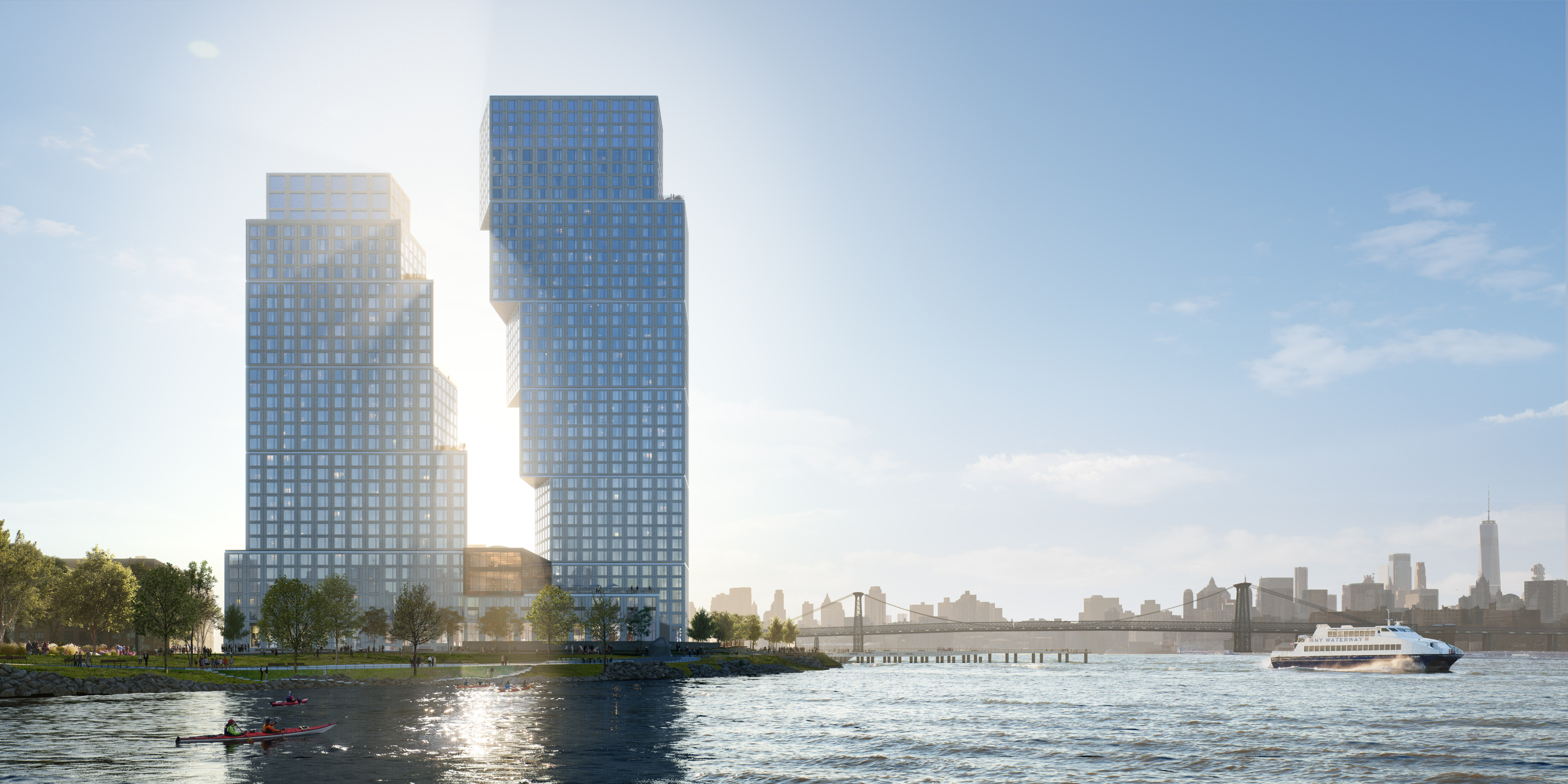 New renderings revealed for Greenpoint Landing's OMAdesigned towers