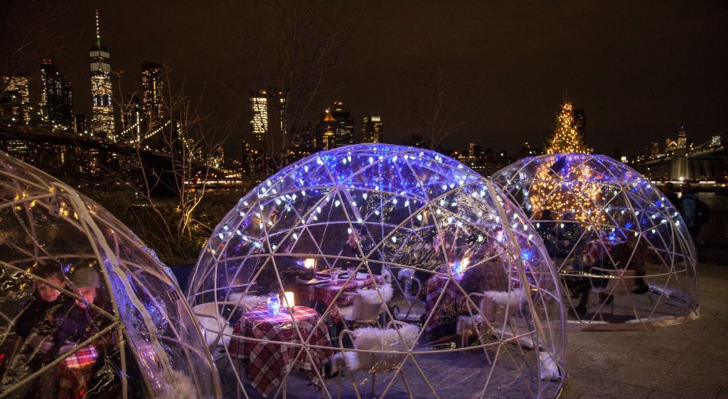 Dumbo's Time Out Market adds rooftop igloos for festive cocktails 6sqft