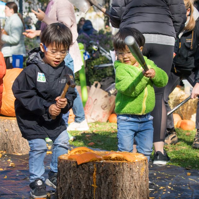 Smash and smush your old pumpkins into compost at Hudson River Park