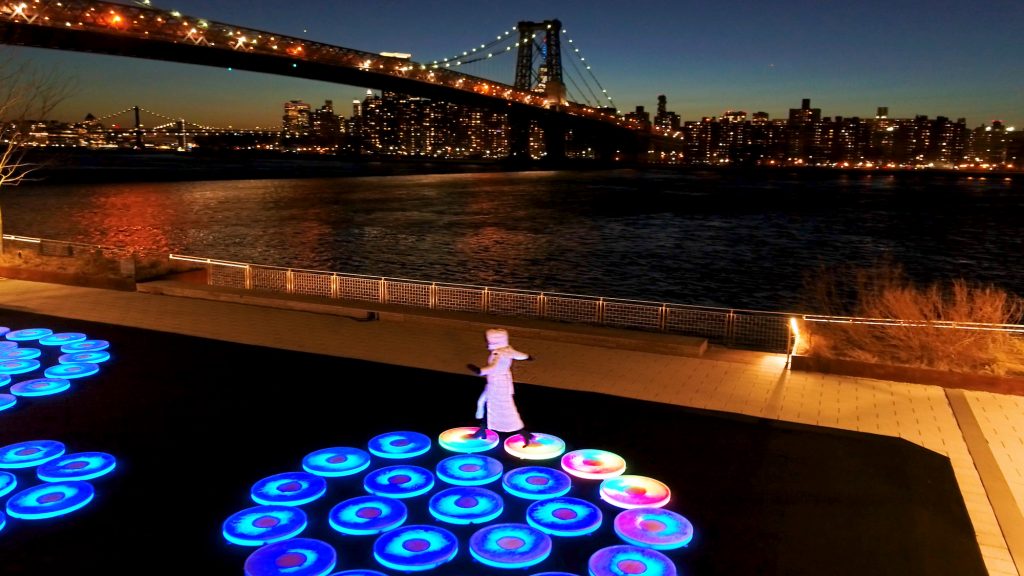 Domino Park unveils interactive art display that lights up when stepped