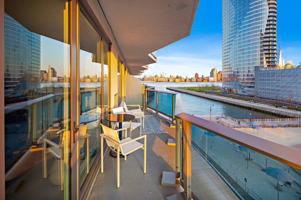 Luxury Jersey City rental The Beach has tons of outdoor space