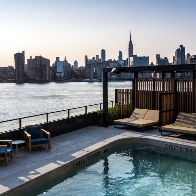 Greenpoint tower with outdoor pool opens lottery for 127 middle-income units, from $2,370/month