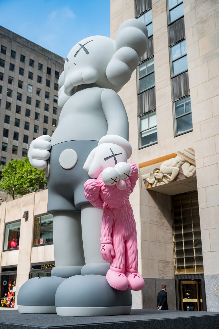 KAWS unveils new 18foot sculpture at Rockefeller Center 6sqft