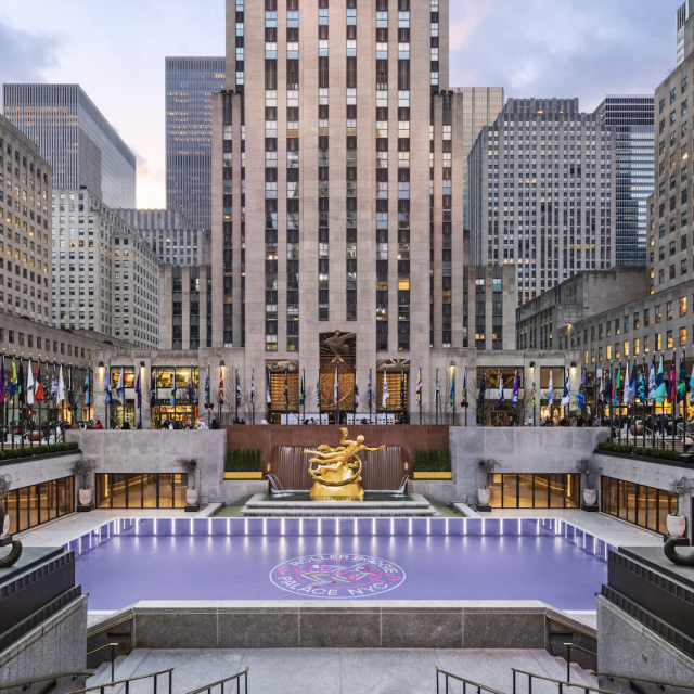 A roller skating rink is now open at Rockefeller Center