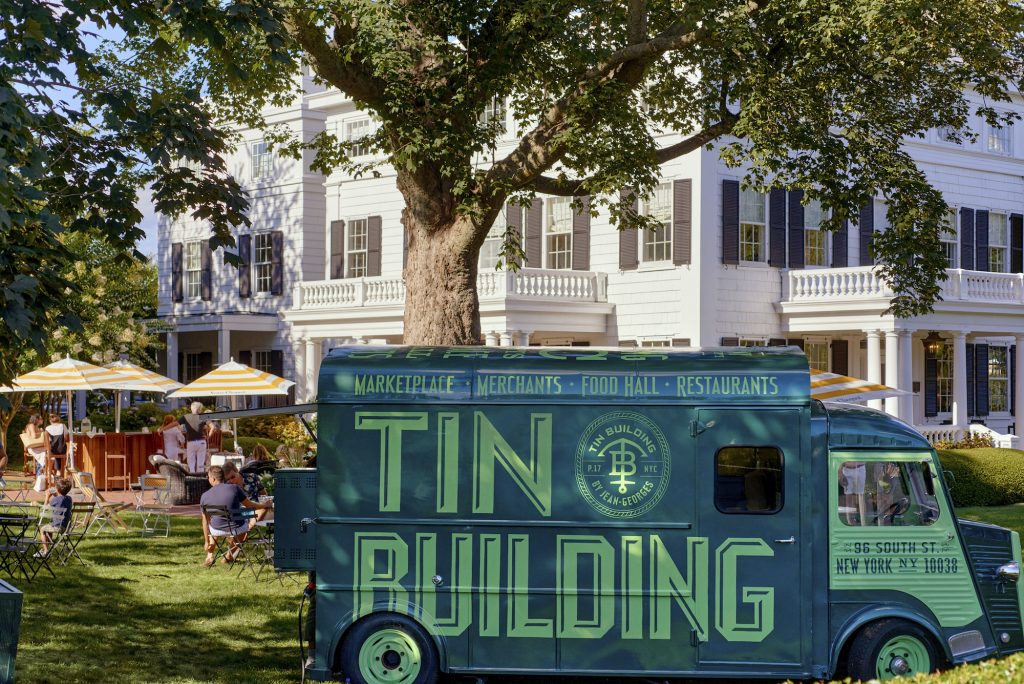 A food truck with free samples from Tin Building is