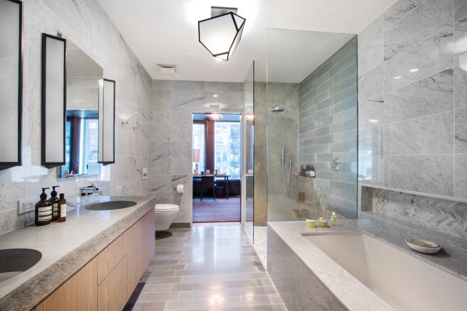 View of A planted glass atrium leads to huge private roof deck at this $6.25M ...