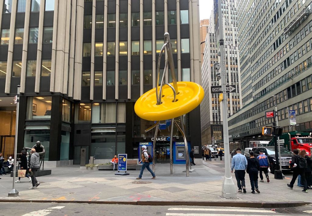 See the Garment District's new Big Button sculpture 6sqft